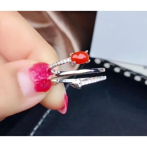 Kjjeaxcmy Bijoux De Boutique En Argent Sterling 925, Incrustés De Corail Rouge Naturel, Tests De Support Pour Bague Pour Femmes