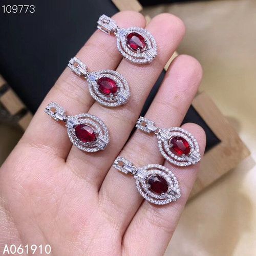 Collier En Argent Sterling 925 Incrusté De Rubis Naturel, Pendentif Populaire Pour Femmes, Support De Détection, Mode