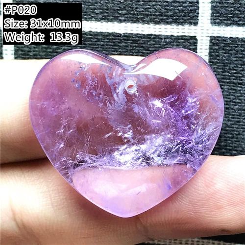 Pendentif C¿Ur En Améthyste Violette Naturelle Pour Femmes Et Hommes, Quartz, Cadeau D'amour, Cristal Clair, Perles De Guérison, Bijoux En Pierres Précieuses Aaaaa