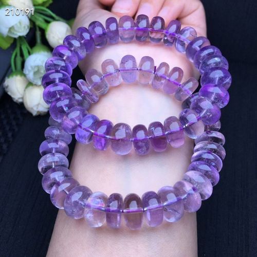 Bracelet En Améthyste Violette Lavande Naturelle Pour Homme Et Femme, Perles Rondes Et Transparentes En Cristal, 12x6mm, Aaaaa