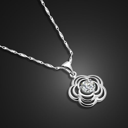 Collier Avec Pendentif En Argent Sterling 100% Pour Femmes, Beau Bijou Fin, Ras Du Cou, Fleur, Zircon, Cadeaux Élégants