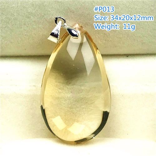 Collier En Citrine Jaune Naturelle Pour Homme Et Femme, Pendentif, Argent, Quartz Clair, Perles De Cristal, Goutte D'eau, Pierre Aaaaa