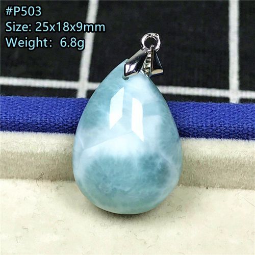 Pendentif En Perles De Larimar Bleu Naturel, Bijoux Pour Femmes Et Hommes, Amour Cristal 25x18x9mm, Argent Reiki Dominica Pierre À Motif D'eau Aaaaa
