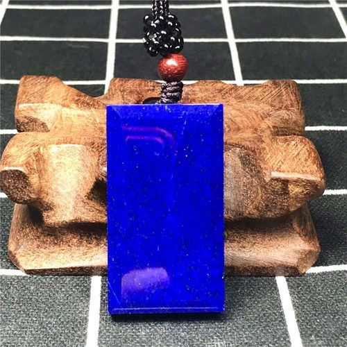 Collier En Lapis Lazuli Bleu Royal Pour Hommes Et Femmes, Pendentif En Pierre Rectangulaire, Perles De 41x22x8mm, Corde Réglable, Aaaaa