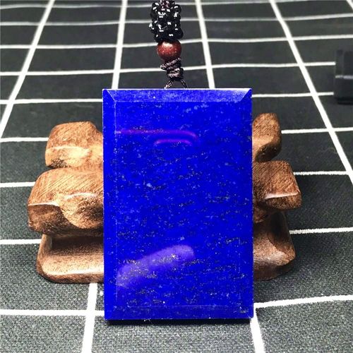 Collier Avec Pendentif En Lapis Lazuli Bleu Royal Pour Femmes Et Hommes, Pierres Rectangulaires, Perles De 56x36x8mm, Corde Réglable, Aaaaa