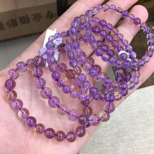 Bracelet Unique En Quartz Jaune Et Violet Pour Femmes, Perles Rondes En Cristal Clair, 8mm, 10mm, Aaaaa, Livraison Directe