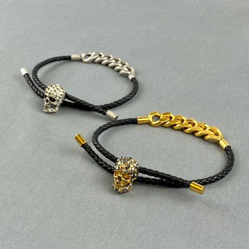 Bracelet En Argent Plaqué Or Pour Femme, Marque Tendance, Top, Fête, Tête De Mort, Bijoux Vintage, Couleur Platine, Design Tendance, 925