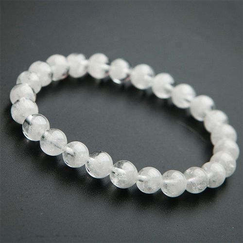 Bracelets En Quartz Fantôme Blanc Naturel Véritable Pour Femmes, Perles Rondes Extensibles En Pierre Naturelle, 8mm, Aaaaa