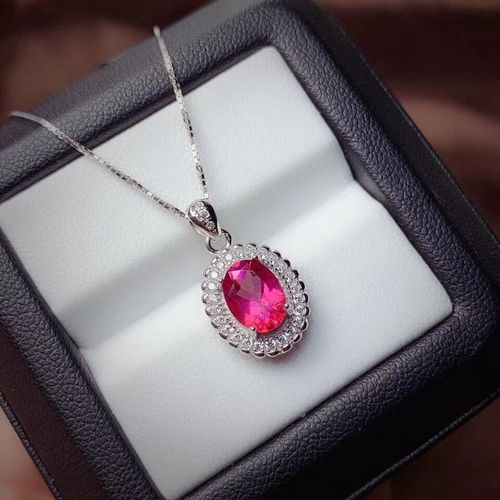 Pendentif En Argent Sterling 925 Incrusté De Topaze Rose Bleue Naturelle, Collier De Détection Tendance Pour Femmes