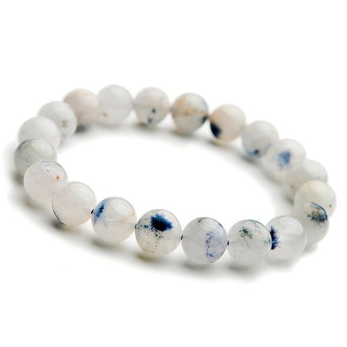 Bracelet De Perles Rondes En Cristal De Quartz Pour Femmes, Bijou En Pierre Précieuse, Bleu Rutilé, Véritable, Cadeau Pour Dames, 9mm