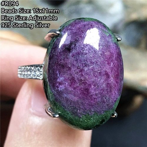 Bague En Pierre Naturelle Rouge Rubis Zoisite Pour Femme Et Homme, Bijoux Ajustable En Cristal, Perles De 15x11mm, En Argent Sterling, Aaaaa