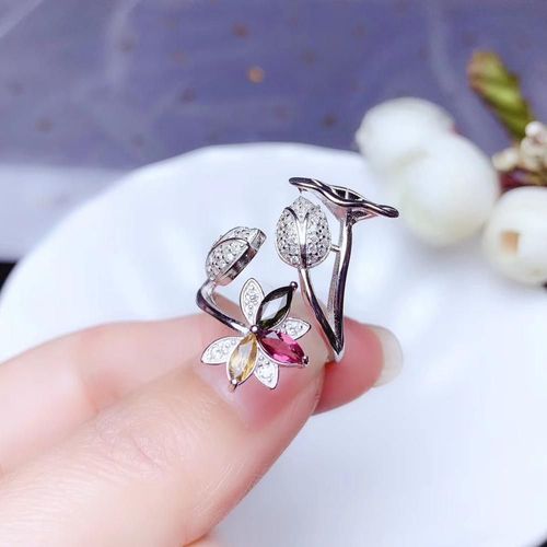 Bague En Argent Sterling 925 Incrustée De Tourmaline Naturelle Pour Femme, Bijou Classique De Détection De Support, Boutique