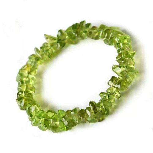 Bracelet En Pierre Péridot Naturelle Authentique Pour Femmes Et Hommes, Perle Irrégulière En Olivine Verte Extensible, 7mm, 8mm, 10mm, Aaaaa