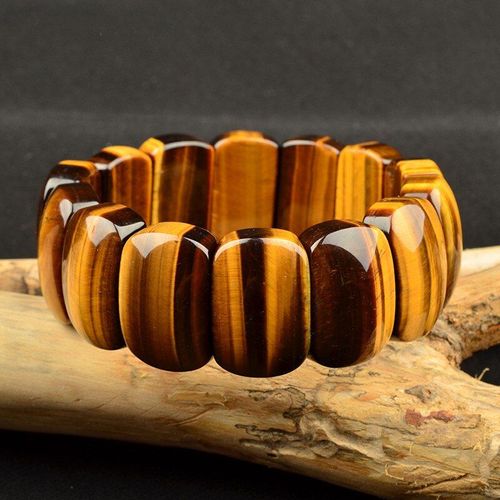 Bracelet ¿Il De Tigre Jaune Authentique Pour Hommes Et Femmes, Bijoux À Perles Rectangulaires, À La Mode, Bnagle, Aaaaaa, Livraison Directe