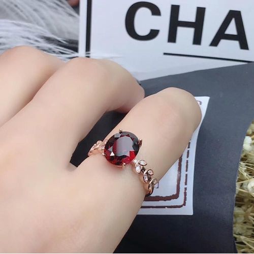 Kjjeaxcmy Bijoux De Boutique En Argent Sterling 925, Incrustation Naturelle, Pierres Précieuses Grenat Naturel, Support Pour Bague Femelle, Luxe, Détection