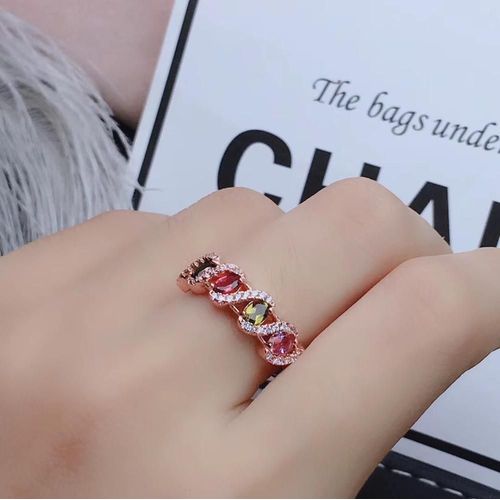Bague Tourmaline Naturelle Incrustée En Argent Sterling 925, Bijoux De Boutique, Détection De Soutien Pour Femmes, Beauté