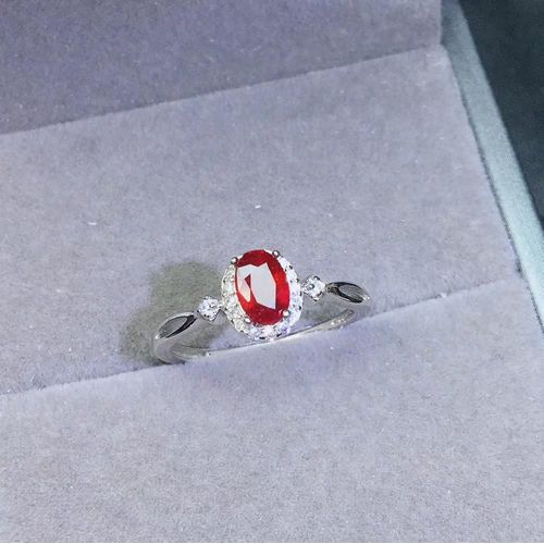 Bague En Argent Sterling 925 Incrustée De Pierres Précieuses Rubis Naturelles, Bague Pour Femme, Support Exquis, Détection Noble