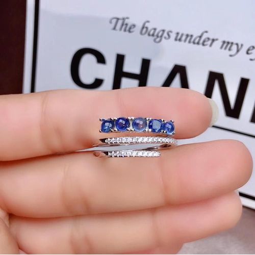 Bague En Argent Sterling 925 Incrustée De Saphir Naturel Pour Femme, Bijoux De Luxe, Détection De Support, Boutique