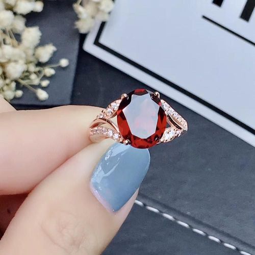 Bague En Argent Sterling 925 Incrustée De Grenat Naturel Pour Femme, Bijoux Boutique, Détection De Support