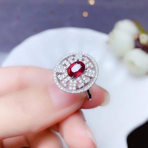 Bague En Argent Sterling 925 Incrustée De Pierres Précieuses Rubis Naturelles Pour Femme, Bijoux De Boutique, Support De Détection, Tendance