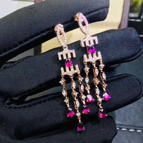 Boucles D'oreilles En Argent Sterling 925 Incrustées De Grenat Naturel Pour Femmes, Bijoux Fins, Classiques À La Mode, Support De Détection