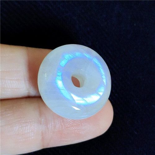 Pierre De Lune Naturelle Bleue Pour Femmes, Pendentif De Fête, Ronde, Donut, Cristal, 21x8mm, Bijoux Aaaaa