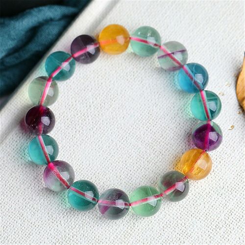 Bracelet En Quartz Fluorite Colorée, Perles Rondes En Pierres Précieuses Pour Hommes Riches, 10mm 8mm, Amour, Cadeau, Aaaaa