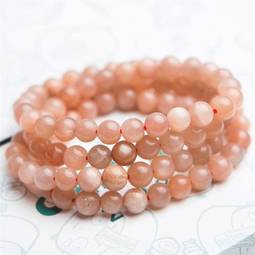 Bracelet En Pierre De Soleil Naturelle Pour Hommes Et Femmes, 6mm, Perles Rondes En Cristal, Cadeau Pour Femmes, 3 Tours De Collier, Pendentif En Pierre Précieuse Aaaaa
