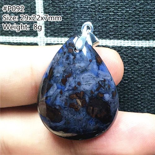 Pendentif En Sugilite Naturelle, Bijoux Pour Femmes Et Hommes, Guérison, Cristal Bleu Royal, Perles Anticancer, Pierre D'afrique Du Sud, 29x22x7mm, Aaaaa