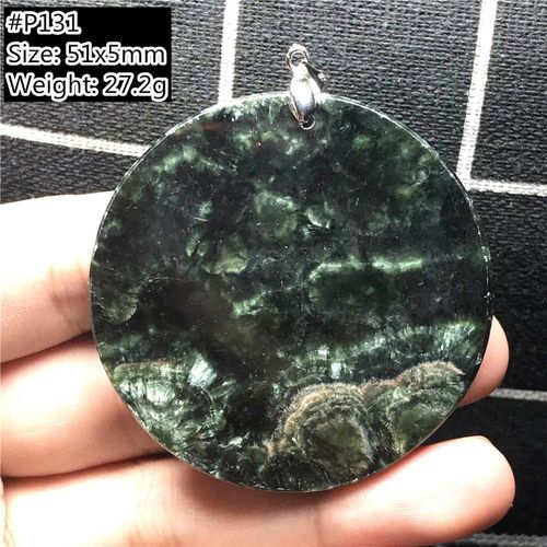Collier Pendentif Seraphinite Vert Naturel Pour Femme Et Homme, Perles Rondes En Cristal Porte Bonheur, Corde Réglable, Bijoux Aaaaa