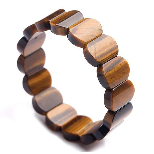 Bracelet ¿Il De Tigre Jaune Naturel Pour Femmes Et Hommes, Bracelet Énergétique, Porte Bonheur, Cristal Extensible, 18x13mm, Perles Rectangulaires, Aaaaa
