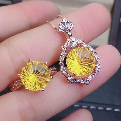 Kjjeaxcmy Bijoux Boutique En Argent Sterling 925, Incrusté De Citrine, Collier Pendentif Bague Pour Femme, Exquis