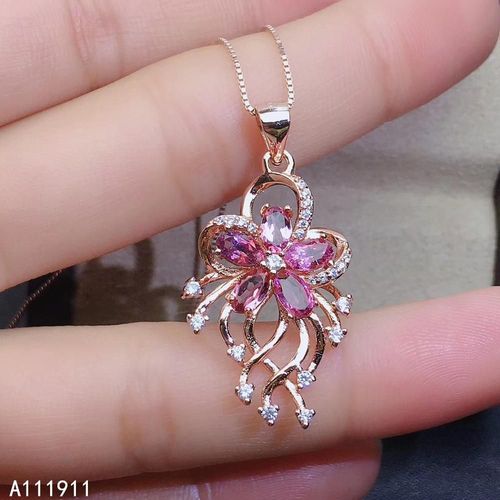 Pendentif De Collier En Argent Sterling 925 Pour Femme, Bijoux Fins Incrustés De Pierres Précieuses Grenat Naturel, Test De Support Noble Populaire