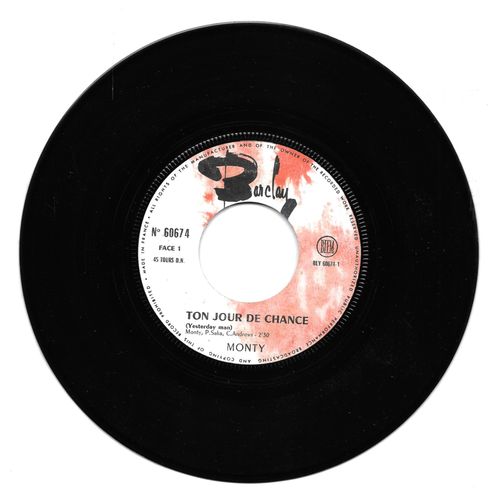 Monty : Ton Jour De Chance / Mon Porte-Bonheur [Vinyle 45 Tours 7"] 1966