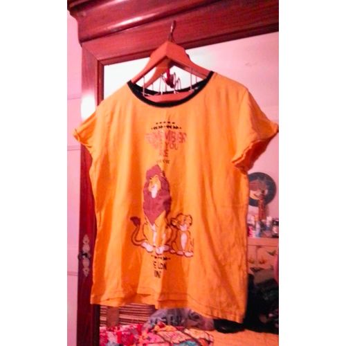 Tee-Shirt Jaune Imprimé Noir/Doré 38 M Disney.