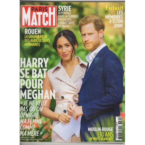 Paris Match 10/10/2019 Harry & Meghan, Elton John, Schwarzenegger, Cher, Lumineers, Alex Beaupain