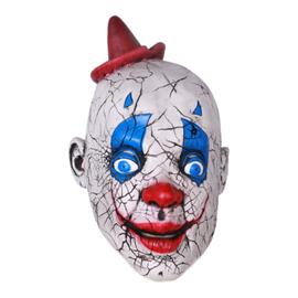 Effrayant Horreur Clown Latex Costume Halloween Masque avec Mini Chapeau Haut Nez Rouge & Perruque