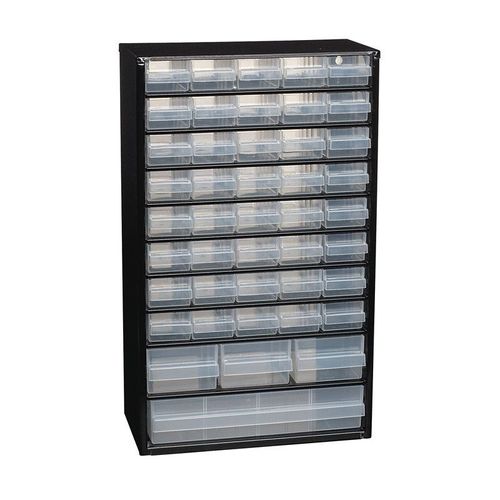 Casier de rangement pour petites pièces l.306xP150xH510 mm tôle d'acier 44 tiroi