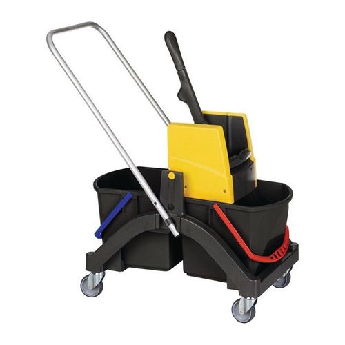 Chariot de nettoyage seaux de 2 x 17 l et presse plastique VERMOP