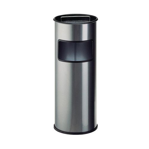 Combiné cendrier-poubelle D.270xH640 mm maillechort rond tôle en acier WESCO