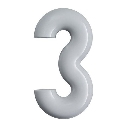 Chiffre du num?ro de maison 3 Polyamide sp?cial 90 noir profond 165mm D.33mm HEWI
