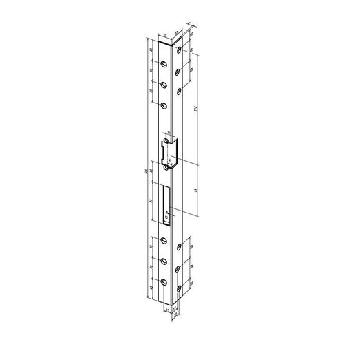 G?che de s?curit? coud?e .312 L.500mm S.3mm VA ma DIN Gauche ASSA ABLOY