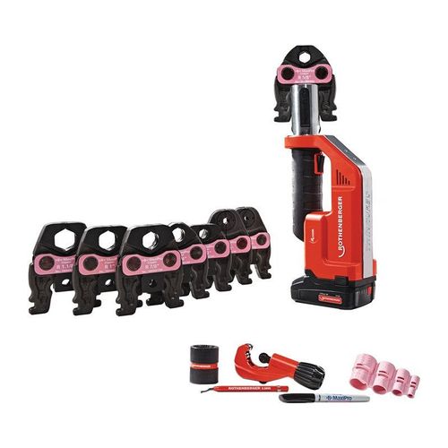 Presse à accu ROMAX Compact TT MaxiPro 1/4-1.1/8 po. set, accu 1 x 2 Ah, UE ROTHENBERGER