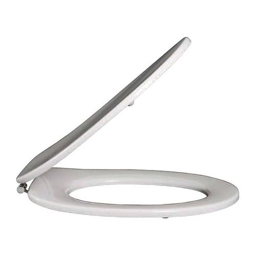 Abattants de toilette, charnières en acier inoxydable, En Duroplast Blanc