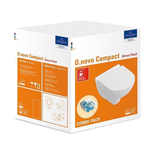 Combi-Pack O.NOVO avec WC ? paroi profonde DirectFlush et WC-Si blanc VILLEROY & BOCH