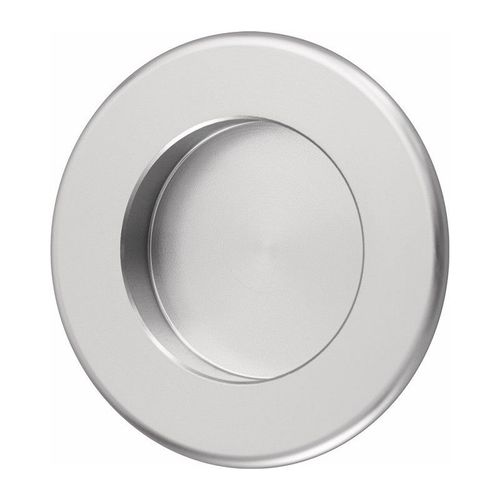 Poignée à encastré en aluminium anodisé argenté, entrée ronde D. 35 mm HERMETA