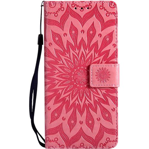 Pour Huawei P30 Lite (Non Pour P30) Coque, Housse Coque Cuir Étui Portefeuille Flip Case Porte Carte Antichoc Magnétique Fleur Motif Elegante Interne Silicone Etui Pour Huawei P30 Lite,Rose