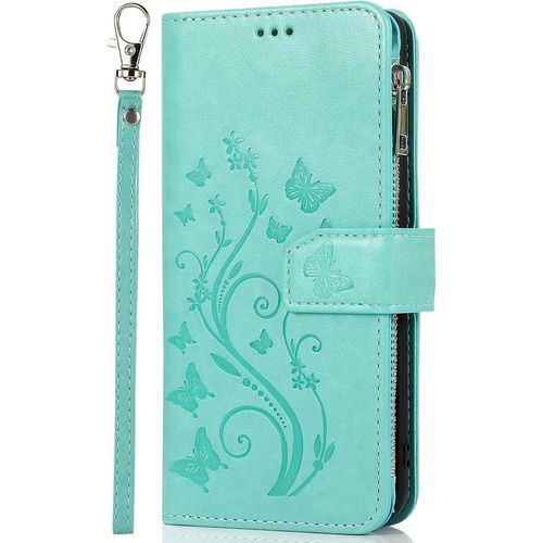 Pour Huawei P40 Pro [Pas Pour P40] Coque, Etui Case Portefeuille Cuir Wallet Cover Flip Coque Porte Carte Magnétique Dragonne Motif Antichoc Élégant Téléphone Housse Pour Huawei P40 Pro,Vert