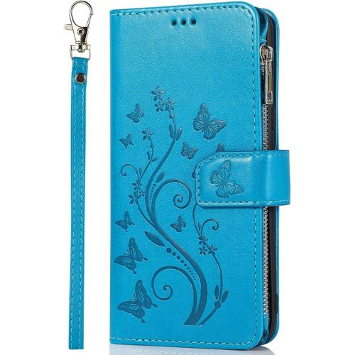 Pour Huawei P40 Pro [Pas Pour P40] Coque, Etui Case Portefeuille Cuir Wallet Cover Flip Coque Porte Carte Magnétique Dragonne Motif Antichoc Élégant Téléphone Housse Pour Huawei P40 Pro,Bleu