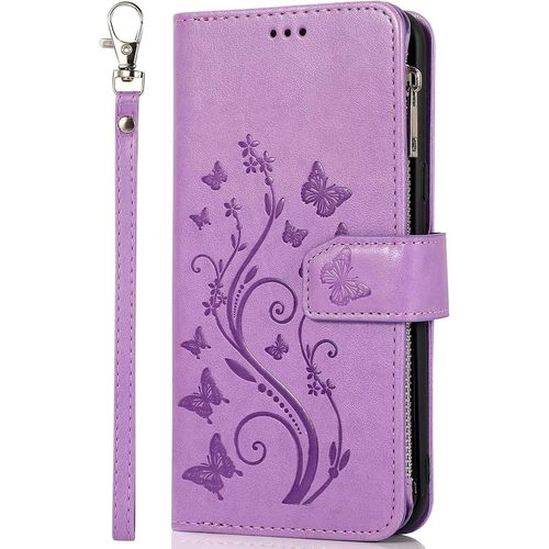 Pour Huawei P40 Pro [Pas Pour P40] Coque, Etui Case Portefeuille Cuir Wallet Cover Flip Coque Porte Carte Magnétique Dragonne Motif Antichoc Élégant Téléphone Housse Pour Huawei P40 Pro,Violet